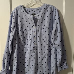Talbot's Blue Polka Dot Blouse